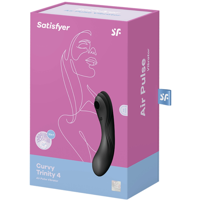SATISFYER - STIMULATEUR ET VIBRATEUR CURVY TRINITY 4 NOIR – Image 3