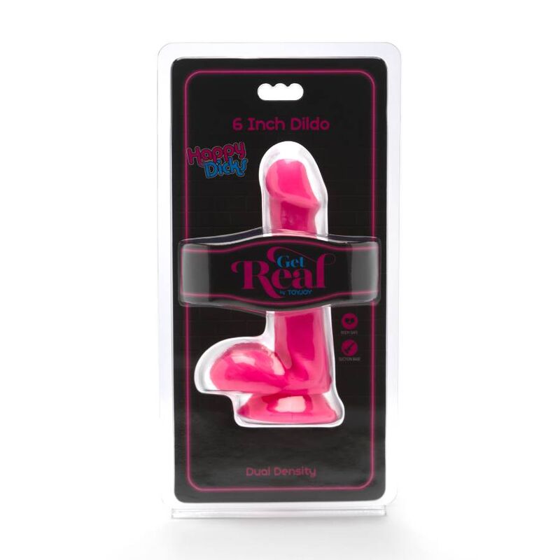 GET REAL - GODE HAPPY DICKS 12 CM BALLES ROSE – Image 2