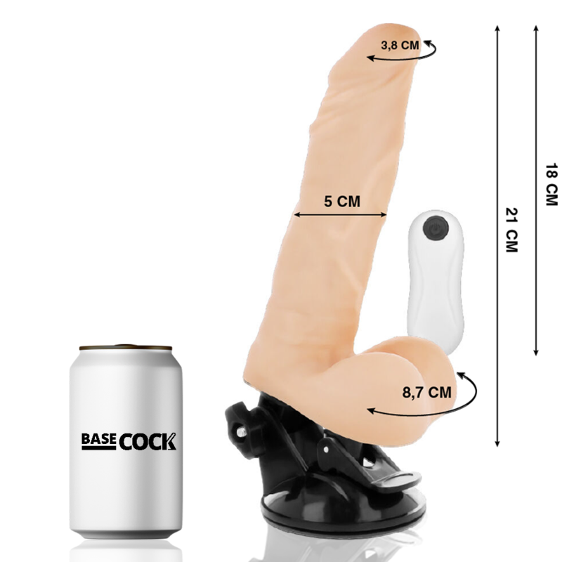BASECOCK - VIBRADOR REALÍSTICO ARTICULABLE CONTROL REMOTO NATURAL 21 CM -O- 5 CM – Image 2