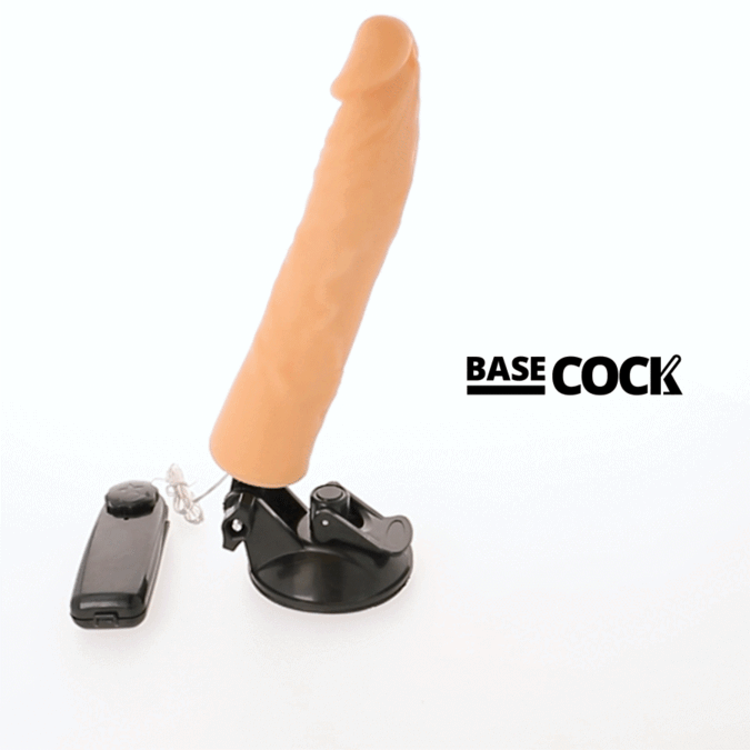 BASECOCK - VIBRADOR REALÍSTICO CONTROL REMOTO NATURAL 21 CM -O- 4 CM
