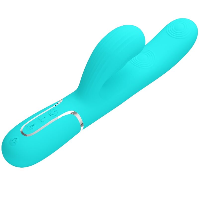 PRETTY LOVE - PERLITA VIBRATEUR MULTIFONCTION 3 EN 1 POINT G VERT AQUA – Image 3