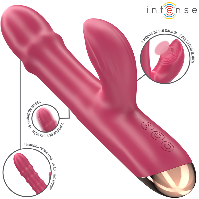 INTENSE - CHLOE VIBRATEUR MULTIFONCTION 3 EN 1 ROUGE – Image 2