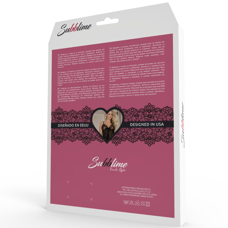 SUBBLIME - BABYDOLL CON LAZO Y DETALLES BRILLANTES S/M – Image 5